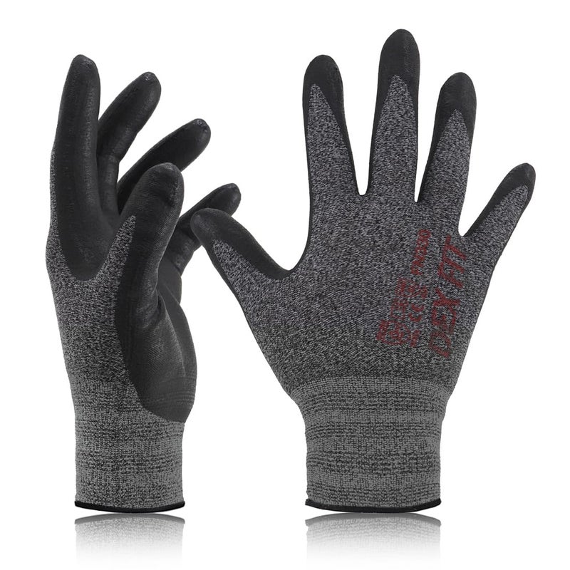 DEX FIT Nitrile Work Gloves FN330, 3 Pairs, 3D-Comfort Stretchy Fit, Firm Grip, Thin & Lightweight, Touch-Screen Compatible, Durable, Breathable & Cool, Machine Washable; Black Grey XL (10) - Image 1